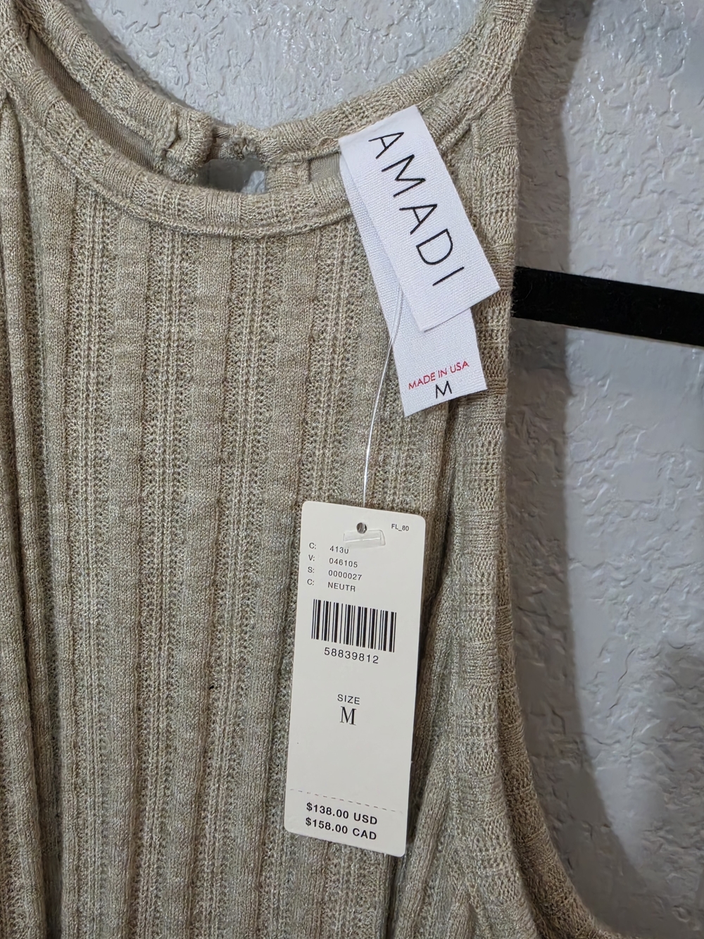 NWT Anthropologie/Amadi Caroline Knit Halter Maxi Dress In Oatmeal Womens M - Picture 10 of 16
